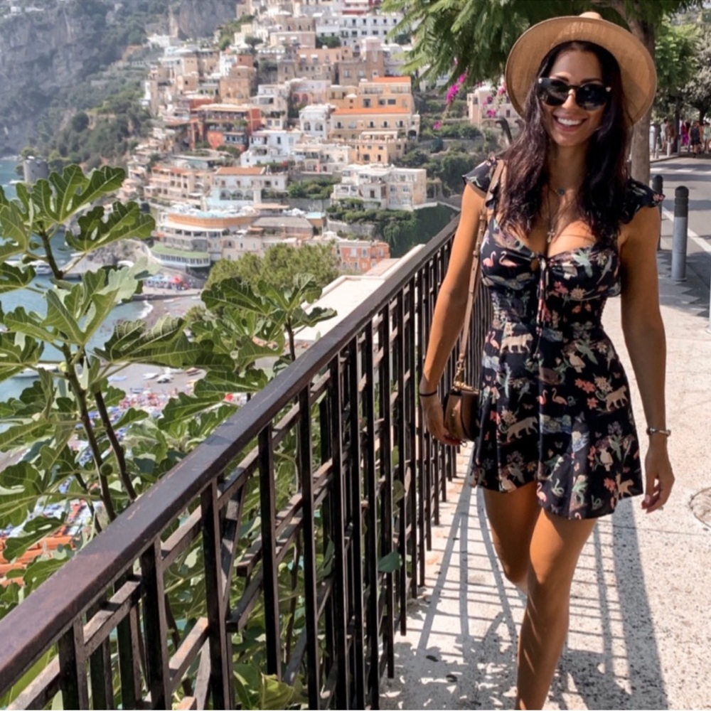 Reformation | Emmaline Mini Dress Brasilia Animal Print Sundress Black (2) - Picture 2 of 16